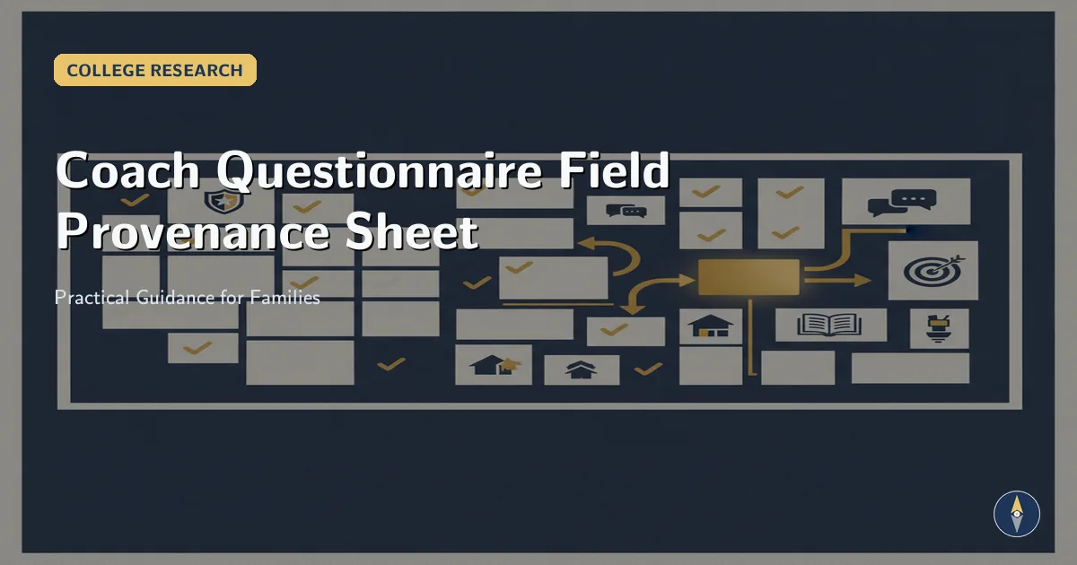 Coach Questionnaire Field Provenance Sheet illustration