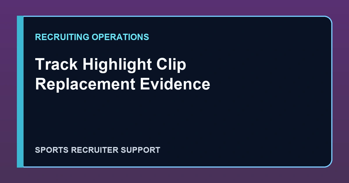 Track Highlight Clip Replacement Evidence illustration